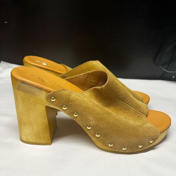 Ilaria Sartori Tan Suede Leather Clogs Size EU 39 US 8.5 Made in Italy NWOB - Picture 5 of 9